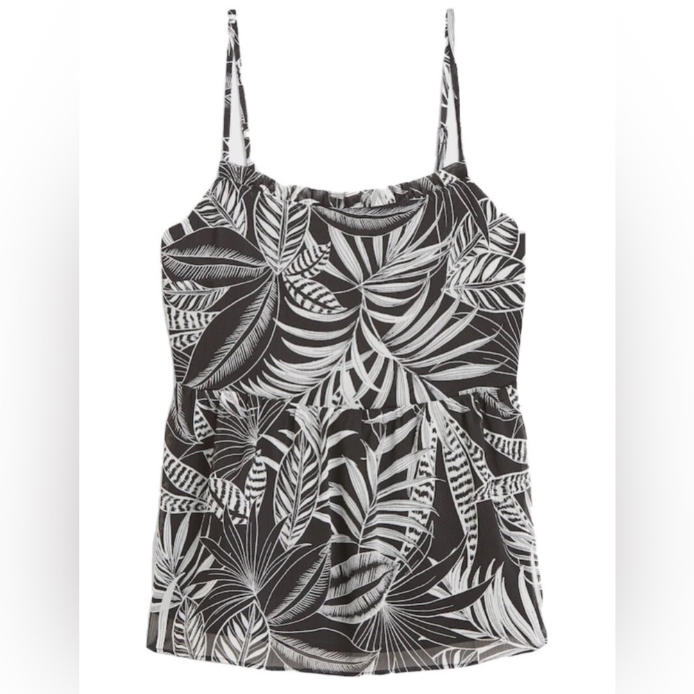 Banana Republic Palm Print Smocked Back Camisole Top
